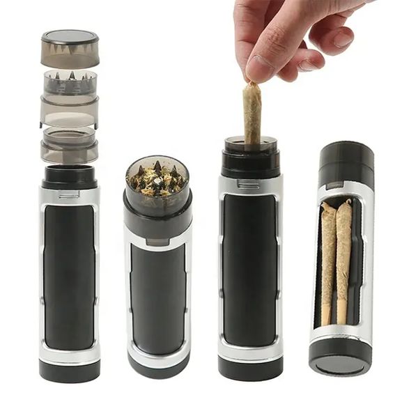 3 en 1 molinillo de tabaco manual con función de tubo de bocina de relleno estuche de cigarrillos portátiles de alta calidad accesorios para fumar suministros