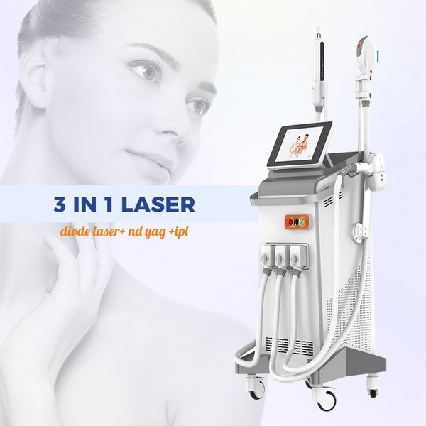 3 en 1 Multifonctionnel 808 Diode Laser OPT IPL Épilation Machine Portable ND Yag Laser Supprimer Tatouage Professionnel Appareil de Beauté