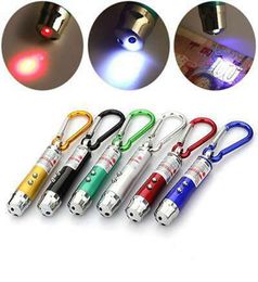 3 In 1 multifunctionele mini -laserlichtaanwijzer UV LED Torch Flashlight Keychain Pen Porch Key Chain Flashlights ZZA9949708029