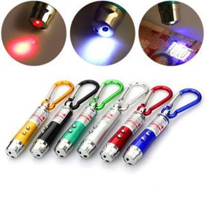 3 in 1 Multifunctionele Mini Laser Light Pointer UV LED-zaklamp Zaklamp Sleutelhanger Pen Torch Sleutelhanger Zaklampen ZZA994 23 W2