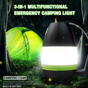 3-in-1 multifunctionele LED Camping Light USB oplaad noodgeval zaklamp indoor tafellamp buiten wandelcamping power pack 240524
