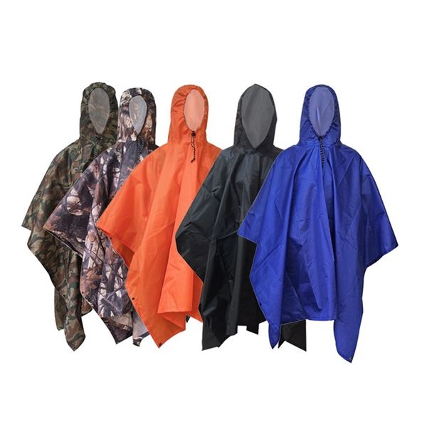 3 en 1 Imperméable Multifonctionnel Voyage En Plein Air Poncho Sac À Dos Qualité Randonnée Couverture Auvent Camping Tente Étanche 220217