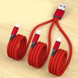3 en 1 Cord de charge multiple USB à double type C Micro USB connecteur Câble de charge rapide pour les comprimés de téléphones portables et plus
