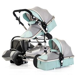 3 In 1 pasgeboren baby kinderwagen vouw kinderwagens vele kleur vier wielen liggende metalen frames hand push simple populariteit zomer kaki universele kar geroteerd ba02 f23