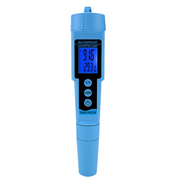 Envío gratuito 3 en 1 Ph/Orp/Temp Detección de medidor de agua Monitor de calidad del agua Ph digital multiparámetro Plástico azul