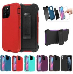 3in1 Heavy Duty Armor Defen telefoonhoesjes met clip voor iPhone 14 13 12 11 Pro Max Samsung S21 S22 S20 FE Note 20 Schokbestendige omslag