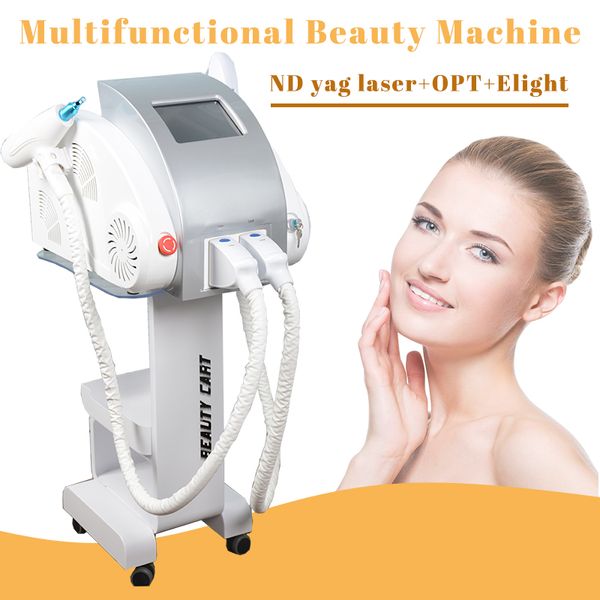 Máquina de belleza portátil 3 en 1, depilación Ipl, tratamiento Vascular, láser Nd Yag, problemas de la piel, solución de productos multifuncionales de alta calidad