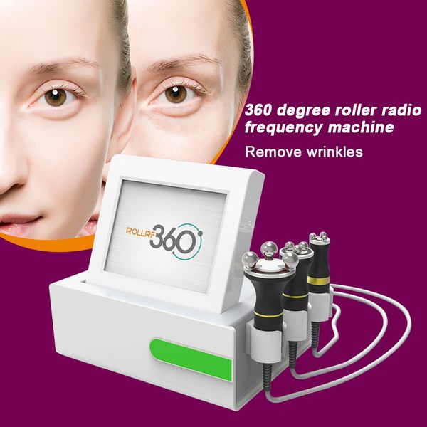 Portable 3 en 1 lifting du visage raffermissant la radiofréquence multipolaire automatique 360 roulant machine rf avec massage et luminothérapie