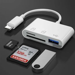 3 en 1 lector de tarjetas SD TF para Apple iPhone 14 12 13 11 Pro Max XR XS USB C Camera Converter para iPad Android Laptop OTG Adaptador