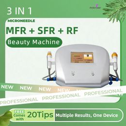 Machine à micro-aiguilles 3 en 1 SFR MFR RF, 2 poignées, micro-aiguilles RF, améliore les pores dilatés, élimination des cicatrices d'acné, lifting du visage, dispositif de rajeunissement de la peau