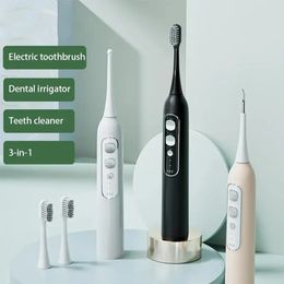 3 en 1 Smart Electric Dooth Cepsh Dings limpia blanqueamiento sónico Cepillo de dientes de sintonización con cabezales de reemplazo 240511