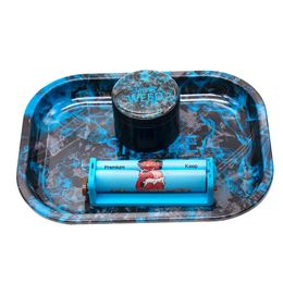 3 en 1 ensemble d'accessoires pour fumeurs 50mm métal herbe épices tabac broyeur rouleau plateau roulant Kit de fumée