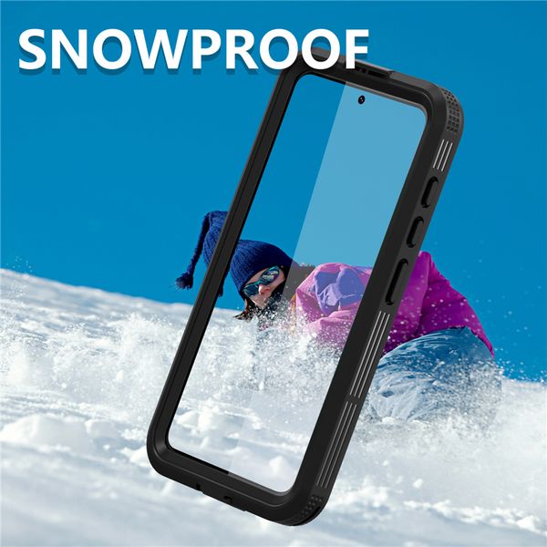 3-in-1 schneesichere Handyhülle für Samsung Galaxy S23 Ultra, Seil, Outdoor-Sport, vollständiger Schutz, IP68, wasserdicht, transparente Panzerschale, unterstützt kabelloses Laden