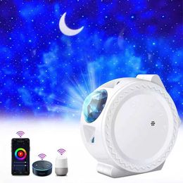 3 in 1 Star Night Light Projector Starry Sky Moon Projector Galaxy Ocean Nebula Lamp Muziek Controle Huishoudelijke Decoratieve Lichten Y0910