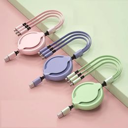 3 en 1 câble extensible câbles de charge 1M ligne de stockage pratique rétractable pour téléphones Android Type C samsung huawei