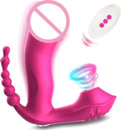 3 EN 1 Sucer Vibrateur Chauffage Portable Gode Vibrateur Anal Vagin Clitoris Stimulateur Sex Toys pour Femmes G-spot 240126