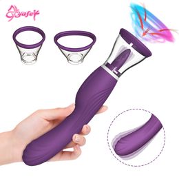 3 dans 1 langue Licking vibratrice Clitori Vagin G-spot Sucker Dildo Masturbator CEX Toys for Women Massager Adult Products 240401