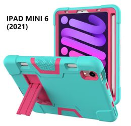 3 in 1 TPU PC Hybrid Robot Armor Schokbestendige Kickstand Stand Case voor iPad Mini 6 5 4 PRO 10.2 11 2021