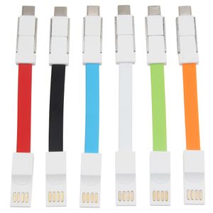 3 en 1 Tipo C Micro V8 Cable Llavero portátil Cargador Cables de sincronización de datos para Samsung Galaxy S7 S8 S9 S10 Xiaomi HTC LG G5 Teléfono Android