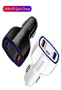 3 In 1 Type C PD Car Chargers 3Ports QC30 7a Snellaadladeradapter voor iPhone 12 13 14 X XR Samsung HTC Xiaomi Charge PL4202973