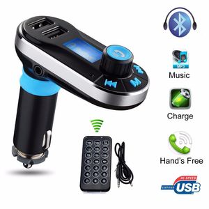 Kit de coche universal 3 en 1 Reproductor de MP3 Transmisor FM AUX Modulador de coche inalámbrico radio 2 Cargador de coche USB + Control remoto BT66