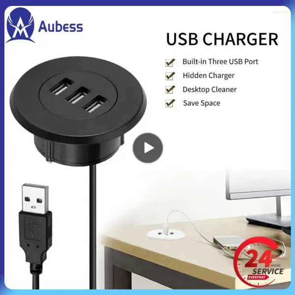 Hub USB 3 en 1 2.0 intégré pour ordinateur de bureau, un glisser, trois répartiteurs, blanc, ligne de données de lecture USB 2.0