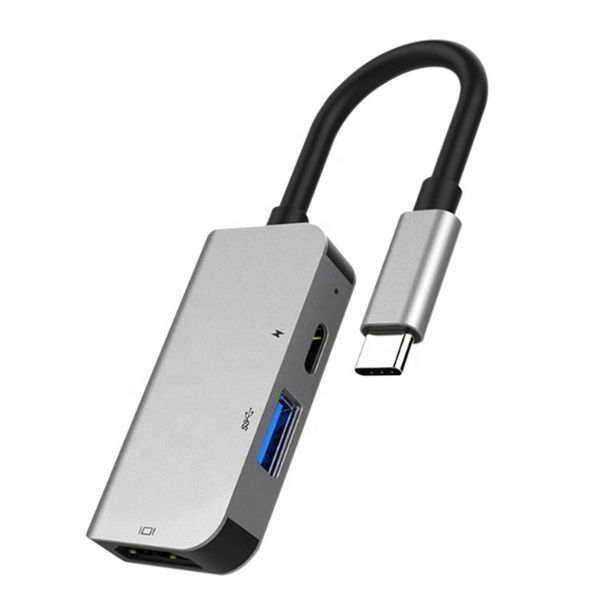 Port USB C 3 en 1 vers PD USB 3.0 4K 30Hz Type C hub adaptateur station d'accueil pour ordinateur portable
