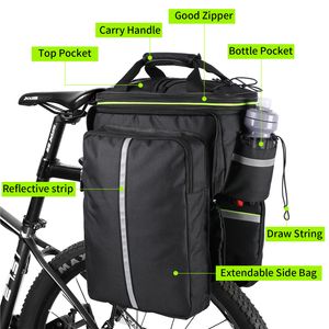 3 in 1 waterdichte fiets trunk tas MTB Road Bicycle Bag grote capaciteit reisbagage Carrier staart zadelstoel fietstassen achterrek