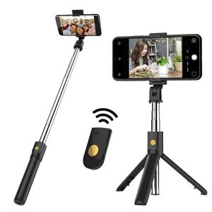 3 In 1 Wireless Bluetooth-compatible Foldable Handheld Monopod Shutter Remote Extendable Mini Tripod Selfie Stick for Phone