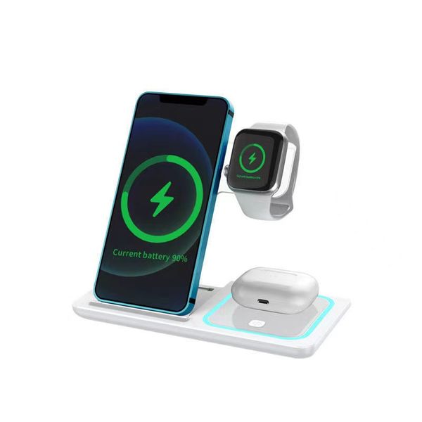 Chargeur sans fil 3 en 1 15W Station de charge rapide pour iPhone 14 13 pro Max Chargeurs pour téléphones Samsung Android