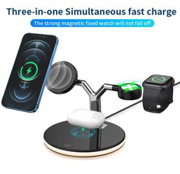 3 en 1 Chargeur sans fil 25W Station de charge rapide Dock Dock Affichage des chargeurs rapides pour iPhone 12 Pro Max 11 Iwatch Headphone Izeso9228196