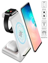 Chargeur sans fil 3 en 1 pour Iphone 12 Pro Max 11 X XS QI 10W, chargeur rapide de bureau, station de Charge sans fil, compatible avec Apple Watch 654 Air5702618