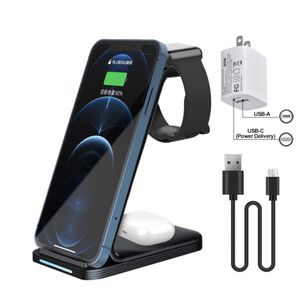 Station de chargeur sans fil 3 en 1 et câble de date adaptateur mural 38 W pour montre casque écouteur Bluetooth 15 W Qi cellule de charge rapide Pho9818582