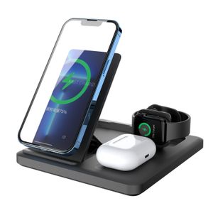 Support de chargeur sans fil 3 en 1 pour iPhone 13 12 Pro Max, mini station de chargement magnétique, compatible avec Airpods Pro, Apple Watch, chargeur pour téléphones Samsung Huawei