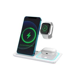 3 in 1 draadloos opladen snellaadstation compatibel voor iPhone Apple Watch AirPods Pro Qi snellader voor mobiele smartphones