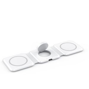 3 in 1 draadloos laadstation Topsnelheid draadloze oplader voor meerdere apparaten met 30W adapter, compatibel voor iPhone 14/13/12 AirPods iWatch