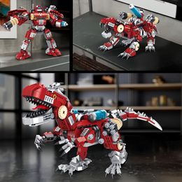 3-in-1Transformer Dinosaur Building Blocks Set, Jurassic Tyrannosaurus Rex Model Toys, Birthday Cadeau For Boys Adult Holiday Gift