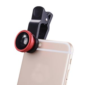 3 in1 Fish Eye Grand Angle Macro Camera Clip-on Lens pour téléphone portable universel