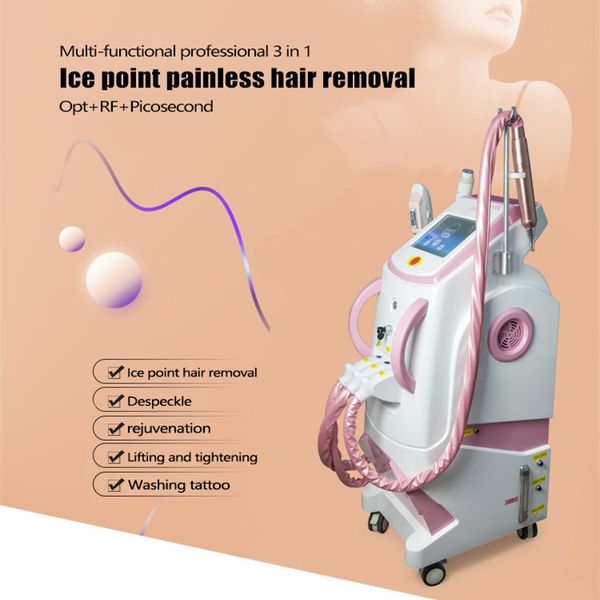 3 en 1 multifonction super épilation laser IPL dispositif d'épilation lasers d'épilation tatouage supprimer machine laser picoseconde poupée noire équipement d'épluchage de carbone