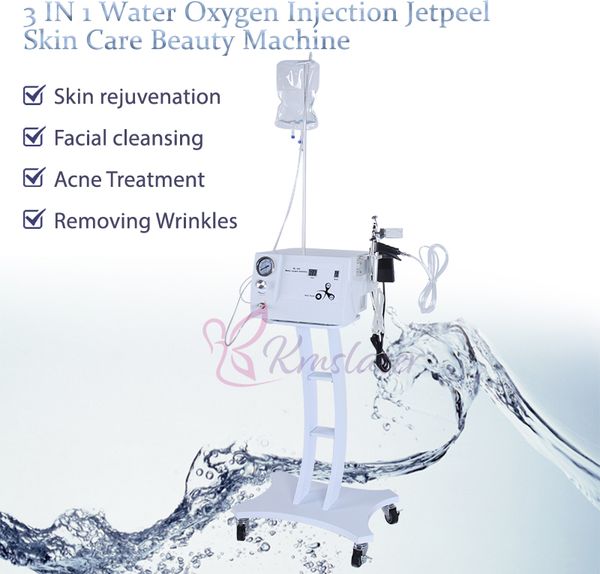 3 in1 injection d'oxygène dans l'eau rajeunissement de la peau soins du visage spa machine de beauté jetpeel pistolet spary traitement de l'acné