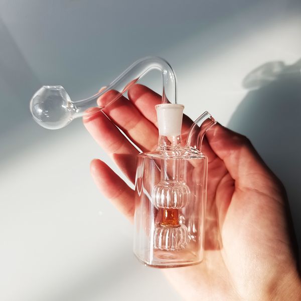 3 inch hoogte mini kleine glazen waterpijpen rookpijp glas oliebrander pijpen asvangers percolater bubbler bong met 10 mm joint tabakskom voor rokers groothandel