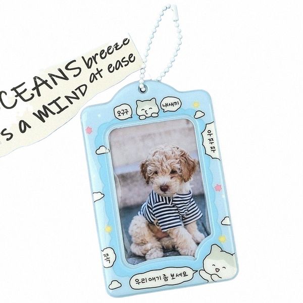 Porte-carte de pendentif de 3 pouces Animaux mignons Photocard Binder Fi Korean Photo Pocket PVC Cartes de rangement COUVERTURE KPOP CARDE KEYCHAIN M52V #