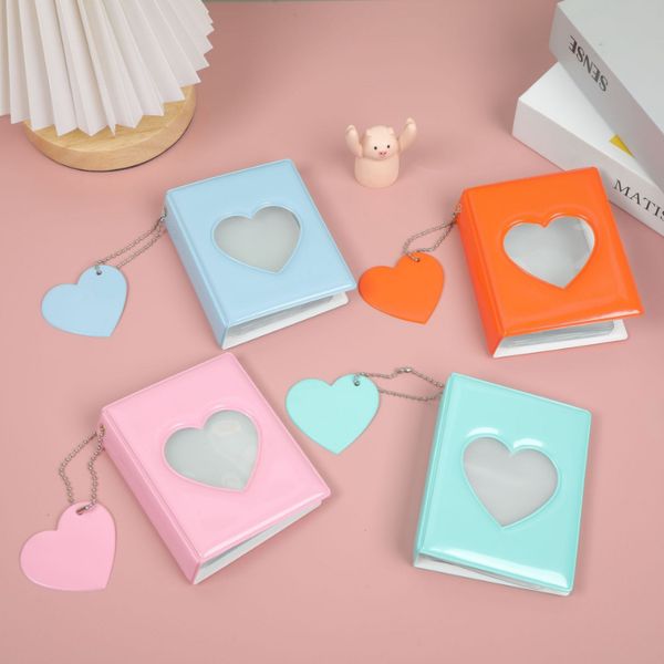 3 pouces Photocard Holder Heart Love Hollow Photo Album 32 POCHETS Album Mini Pictures de rangement sac Collect Book