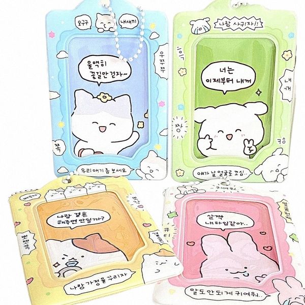 3 pouces portable mini album photo mignon Carto imprimé porte-carte rose poche photo couverture de carte Kpop porte-carte photo en gros a3FO #