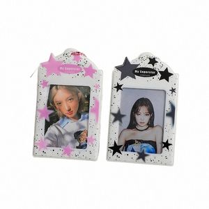 3 pulgadas Star Kpop Photo Card Holder Idol Photo Funda protectora Titular de la tarjeta Postales Kawaii Películas de carga superior Tarjetas de juego Protector w2Ap #