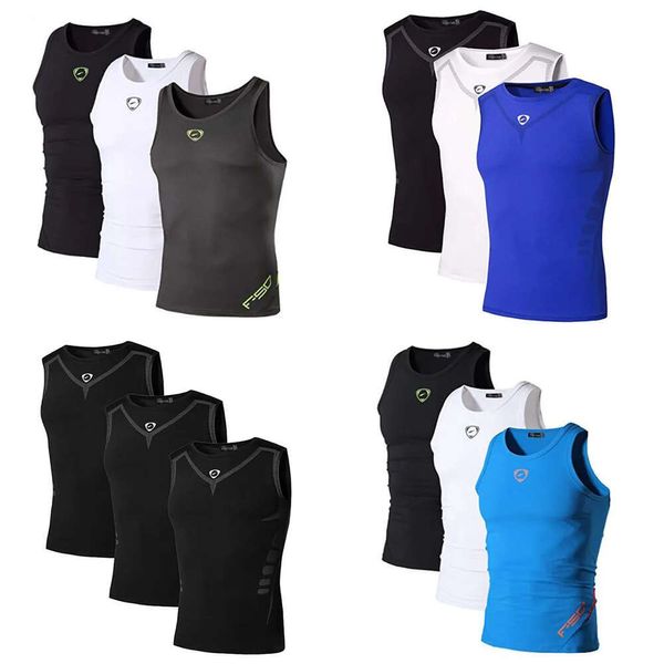 3 Jeansian Pack Sport Tank Tops Tanktops Sans manches Shirts Running Grym Workout Fiess Slim Compression LSL3306 PACKA 220421 TOPS LSL06 A