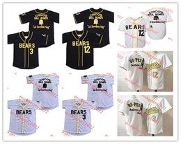 #3 Kelly Leak Het slechte nieuws Bears Baseball Jerey Heren Jeugd Stitched #12 Tanner Boyle Chicos Bail Bonds Laat vrijheid klinken Film Jersey