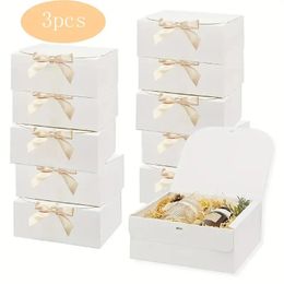 3 grandes boîtes en carton cadeau intégrées blanches avec bretelles de papillons parfaites pour stocker des bonbons et des cookies pour les fêtes Mariages anniversaires vacances et plus 231227