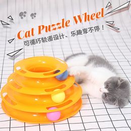 3 Layer Interactieve Toren Kat Speelgoed Draaitafel Roller Ballen Speelgoed Voor Katten Kitten Teaser Puzzel Spoor Speelgoed Huisdieren Training benodigdheden