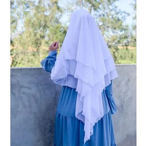 3 couches Hijabs Abaya Islam Long Khimar Prayer Vêtements Femmes Headcover Veil Muslim Turquie Headscarf Niqab Ramadan Eid Headdress240403